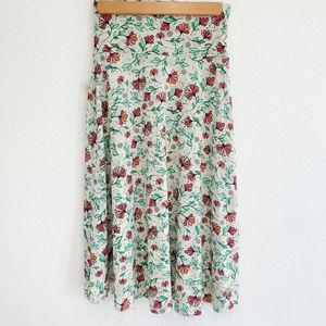 NWT Lularoe Azure Skirt XS Floral Flowers Mint Green Peach Pink NEW